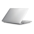 Transparent and black PC hard shell protective case for MacBook Pro 14.2 and 16.2 inch laptops.