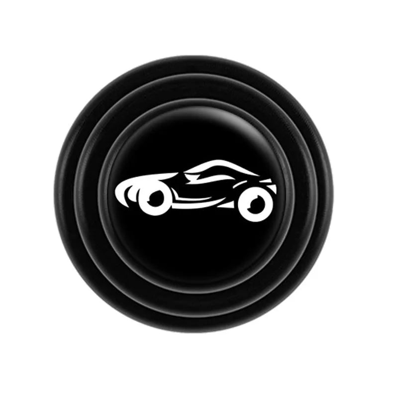 Silicone car door shock absorber pad showing 20mm thickness and self-adhesive backing