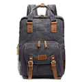 Canvas SLR digital backpack in khaki colour for home storage, waterproof and anti-seismic design with polyester lining