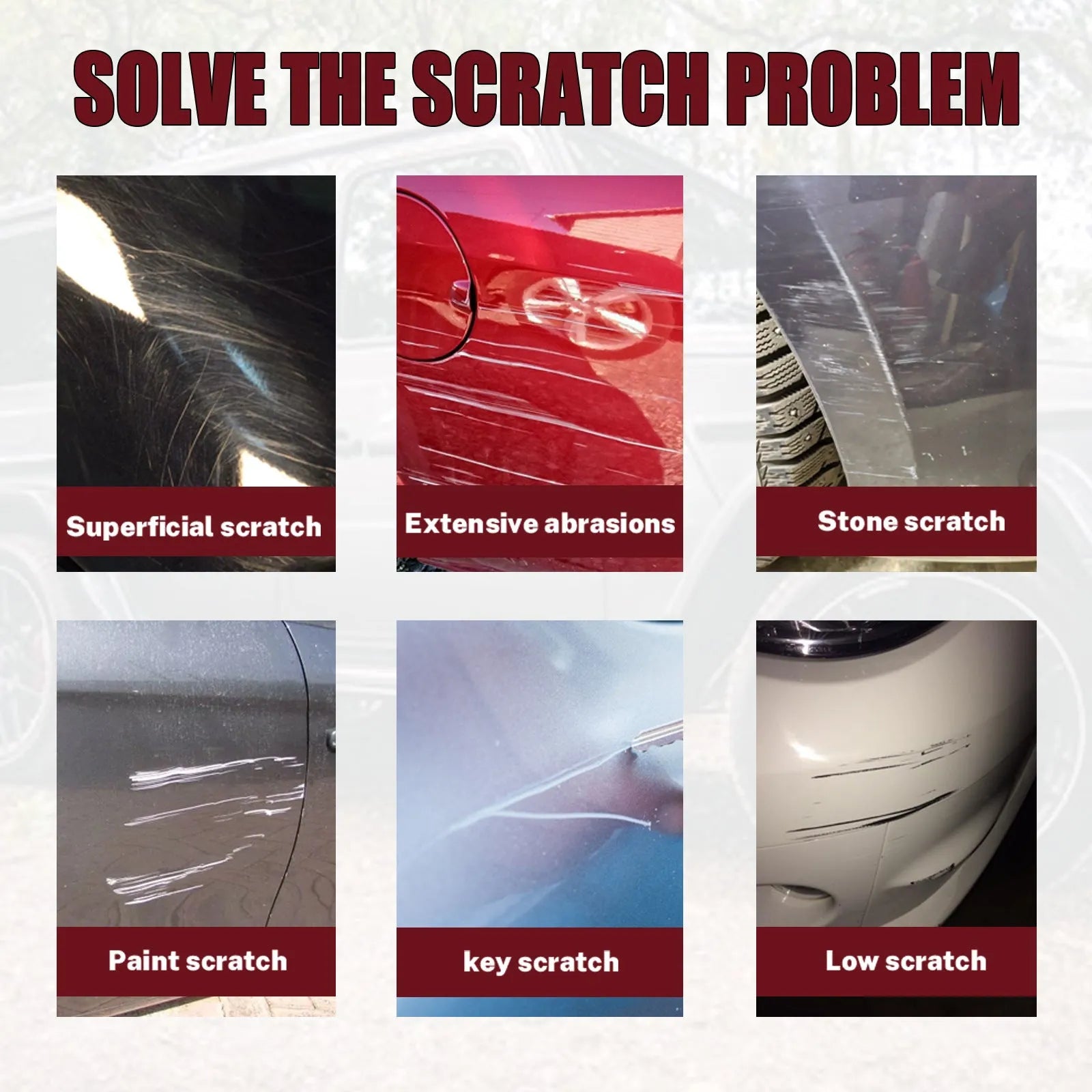 60ml car scratch repair wax set with applicator cloth for paint surface maintenance