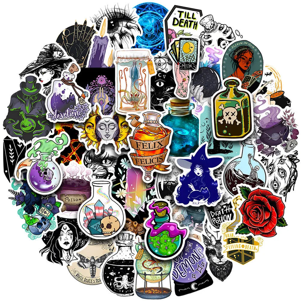 50 waterproof laptop stickers with glossy finish for MAC computers and smooth surfaces