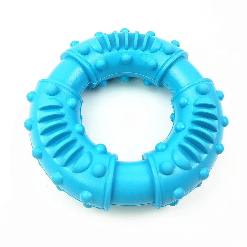 Blue lightweight dog fetching stick toy with hollow design for safe chewing and fetch games.