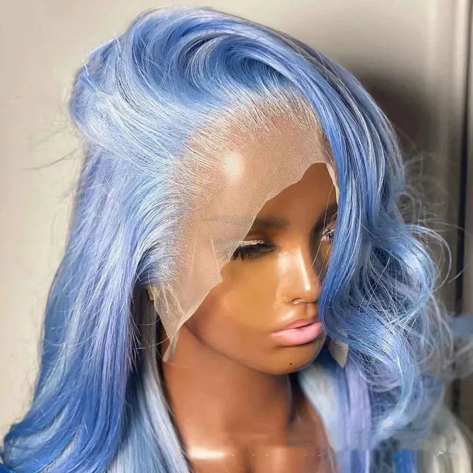 Body wave textured human hair lace front wig shown on a mannequin head.