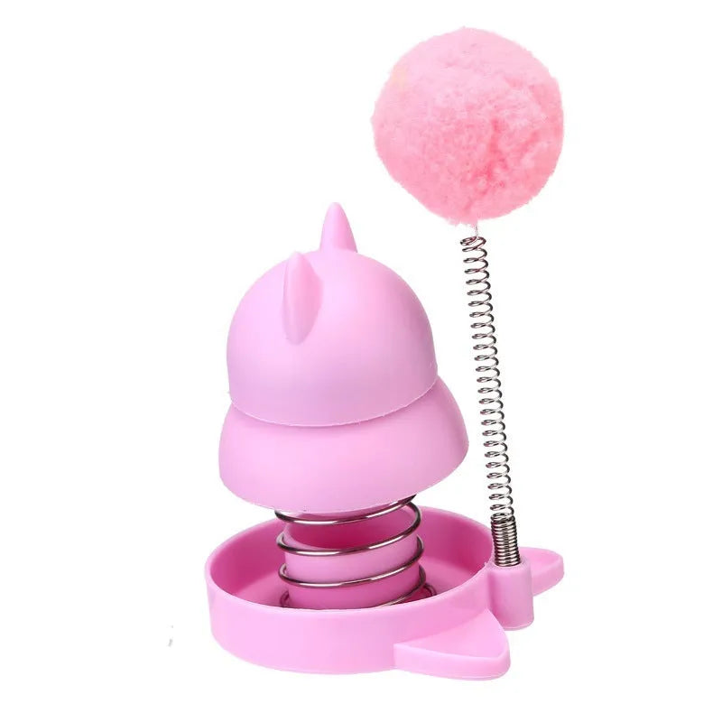 Four colourful mint ball cat toys with textured surfaces for teeth cleaning and self-hi play