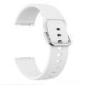 Solid colour silicone replacement strap with silver buckle for Fitbit Versa 3 and Sense 2 watches