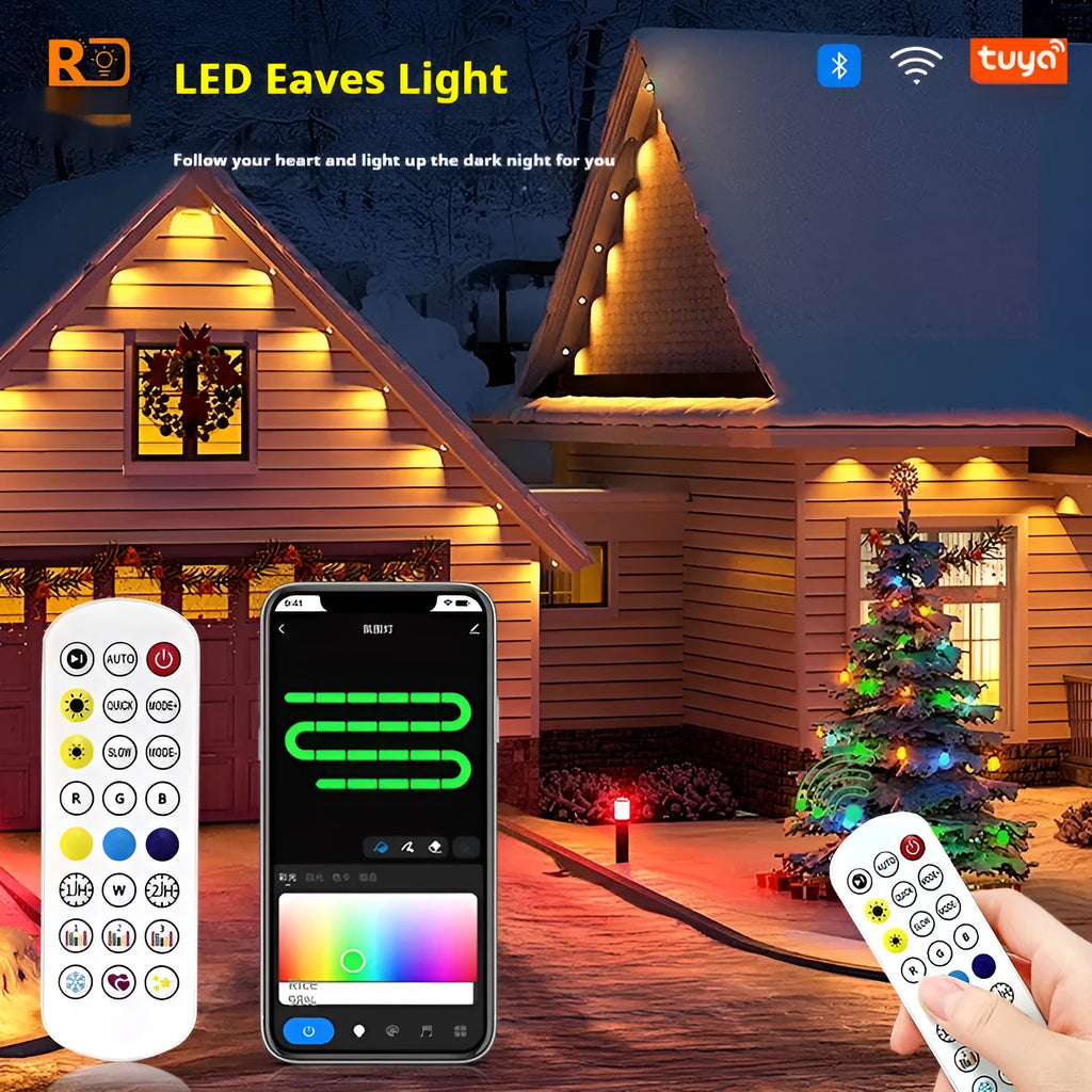 Outdoor eaves light string with planets design and remote control for intelligent graffiti lighting effects