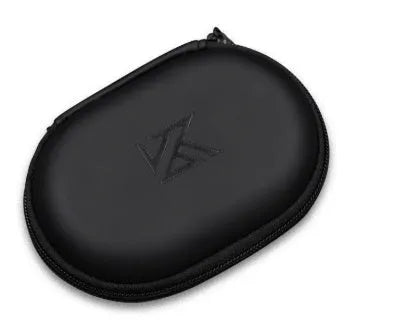 Black oval leather earphone storage bag for EDX PRO and ZEX PRO IEMs