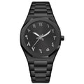 Men's stainless steel quartz watch with business style design in black and silver colour options