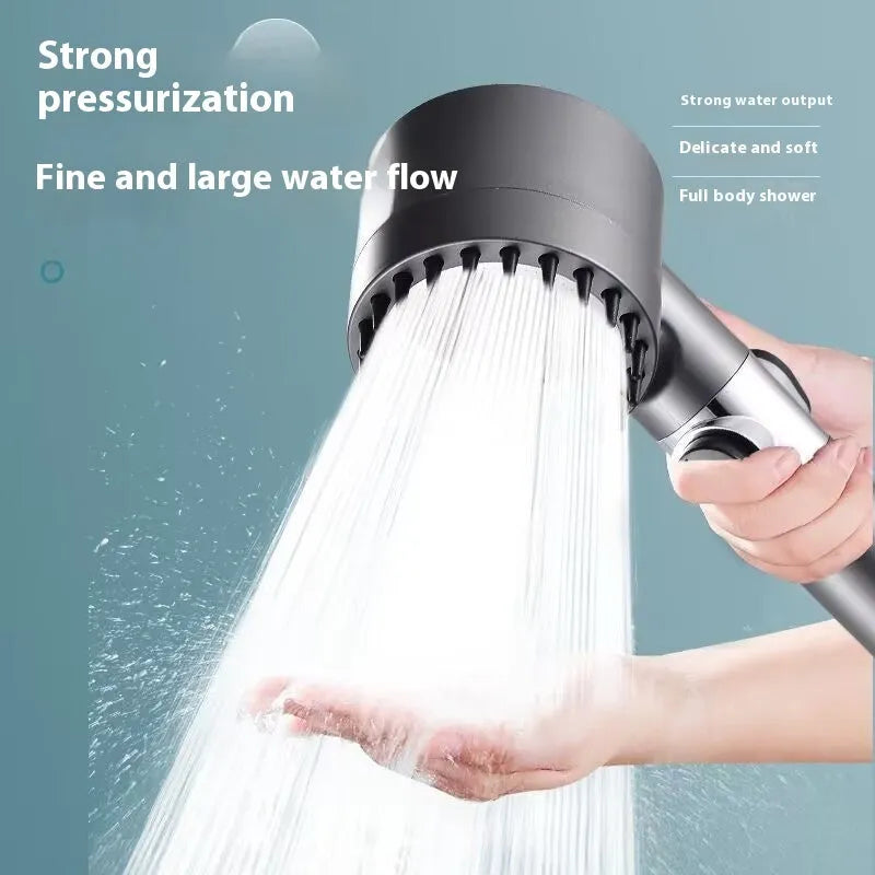 Portable ABS plastic shower head with three gear adjustment for spray, massage and rain functions