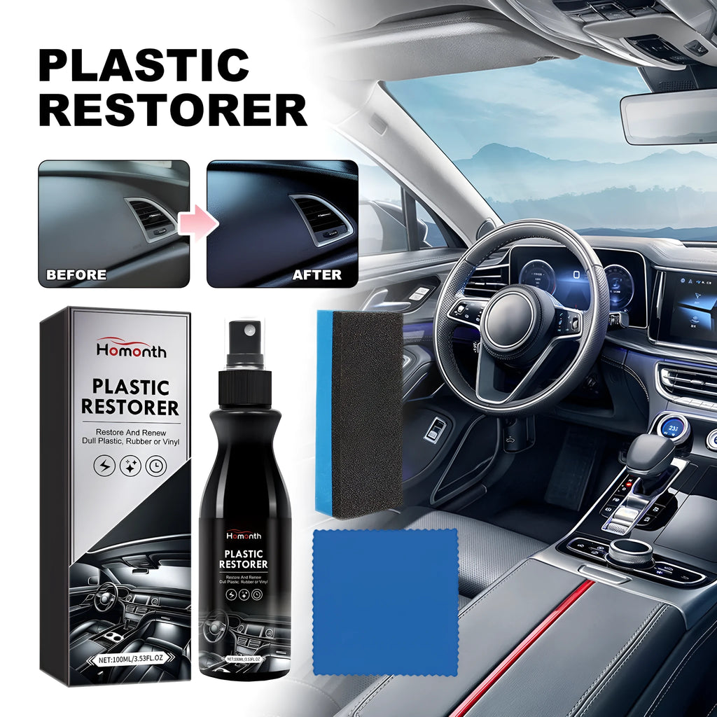 100ml car plastic renovation agent set with sponge and cloth for automotive interior plastic cleaning