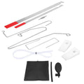 9-piece automotive maintenance tool set with air pump wedge and plastic wedges for vehicle emergency access