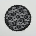 Small round bridal head cover in black or white, 30cm wide, made from polyester fabric.