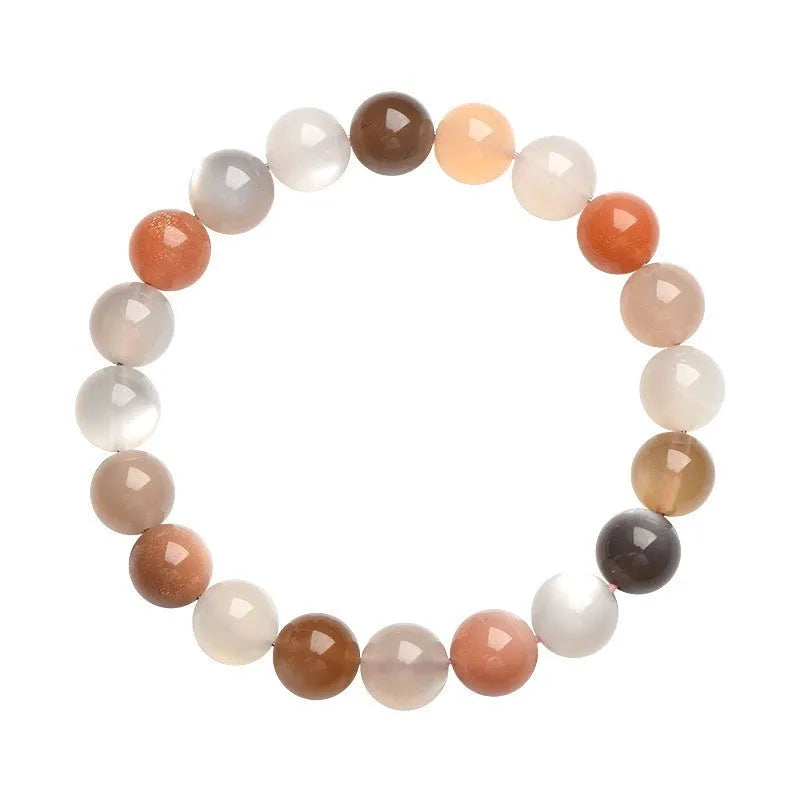 Natural colourful moonlight moonstone bracelet with 8mm single circle design