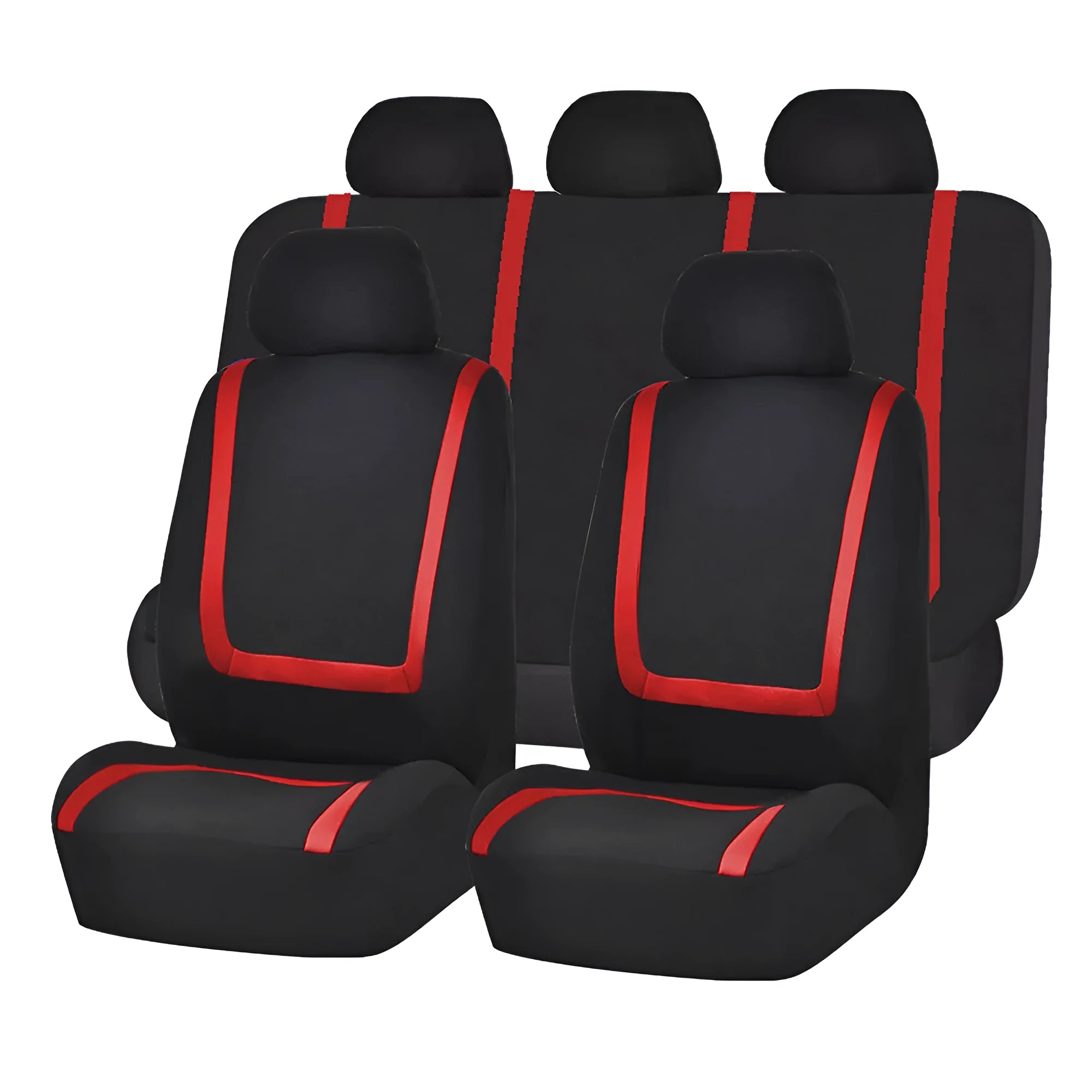 Fully enclosed universal car seat cover set in a two-tone colour combination showing front and rear seat components.