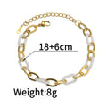 Stainless steel resin bracelet with a double-layer loving heart charm for women.