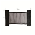 Stretchy polyester car boot storage net with hook and loop fasteners, shown in 20x45cm size.