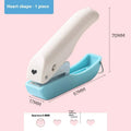 Manual craft punching machine for creating small embossed love, star, 4mm and 6mm round shapes.