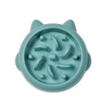 Green bone-shaped slow feeder dog bowl with internal ridges for anti-gulping feeding.