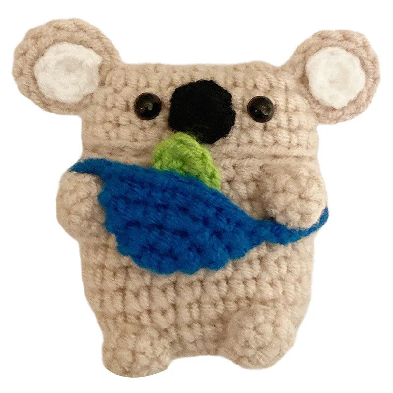 Hand-knitted koala bear backpack design protective cover for AirPods cases