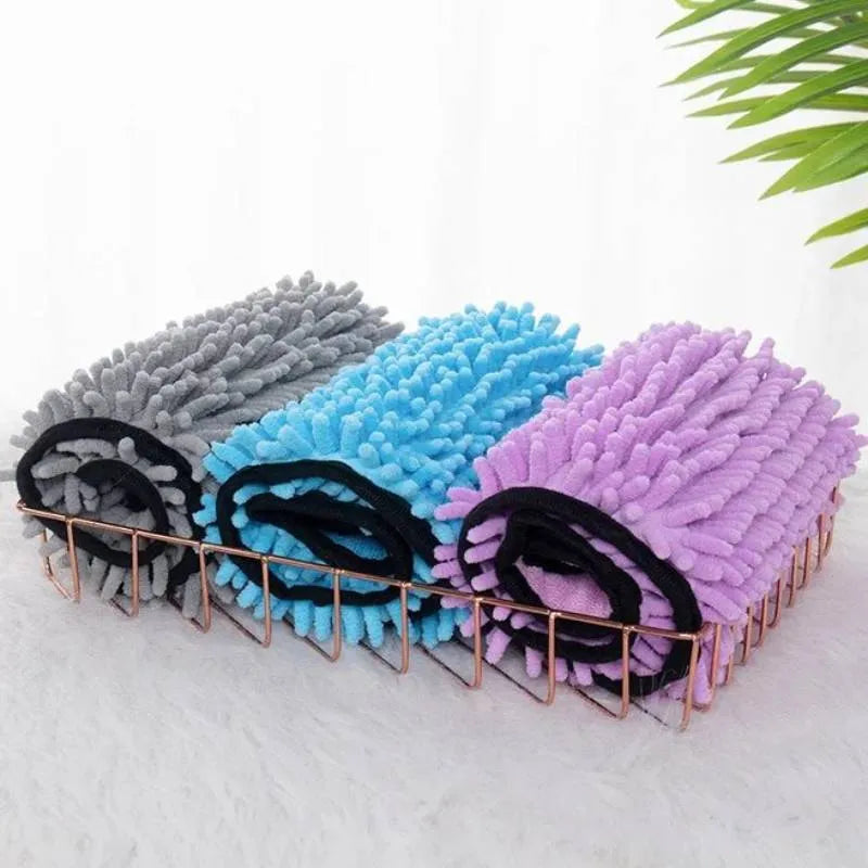 Blue quick-dry microfiber pet bath towel measuring 62 by 23 cm for dog and cat drying