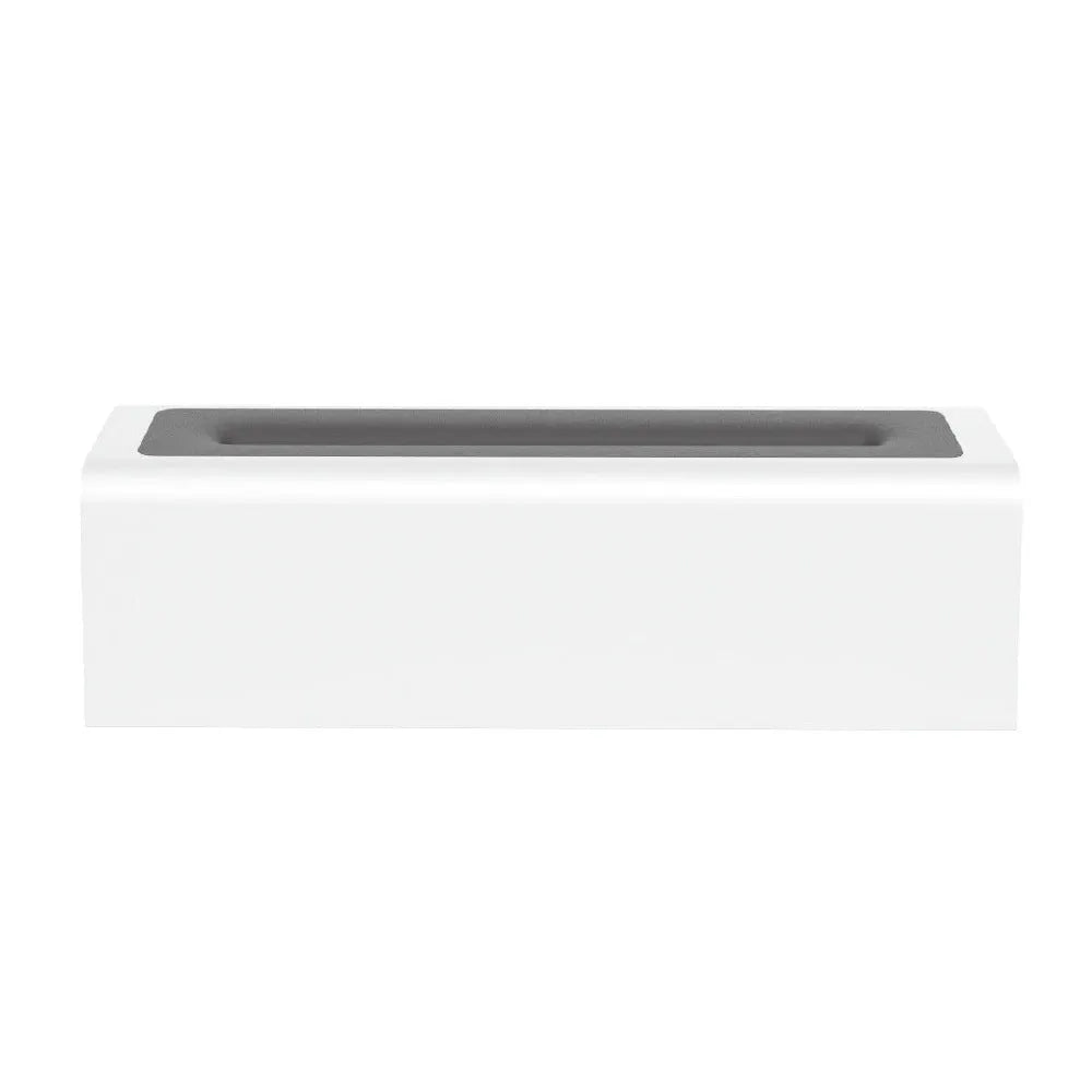 Square black USB aroma diffuser with colourful simulated flame light on a wooden table.
