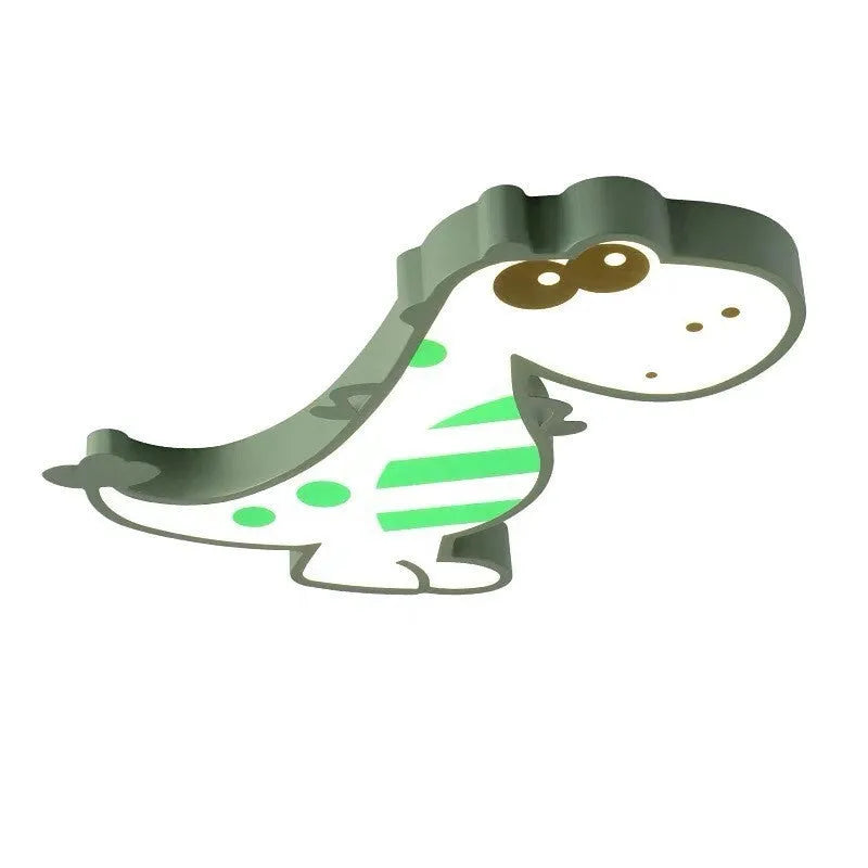 Cartoon dinosaur ceiling light with aluminium body and PVC shade, 48cm diameter