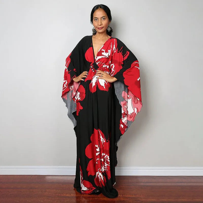 Women's loose chemical fibre blend bikini cover up robe for sun protection during swimming
