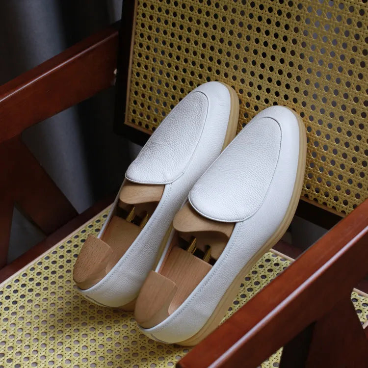 British handmade men's leather loafers in various colours with TPR soles