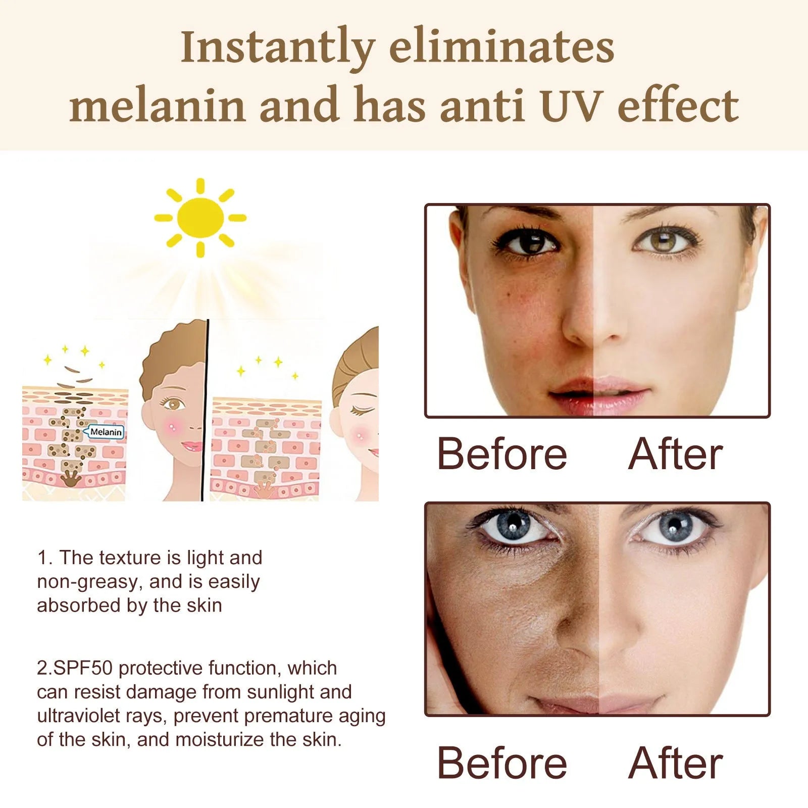50g probiotics protective cream with brightening isolation in picture colour