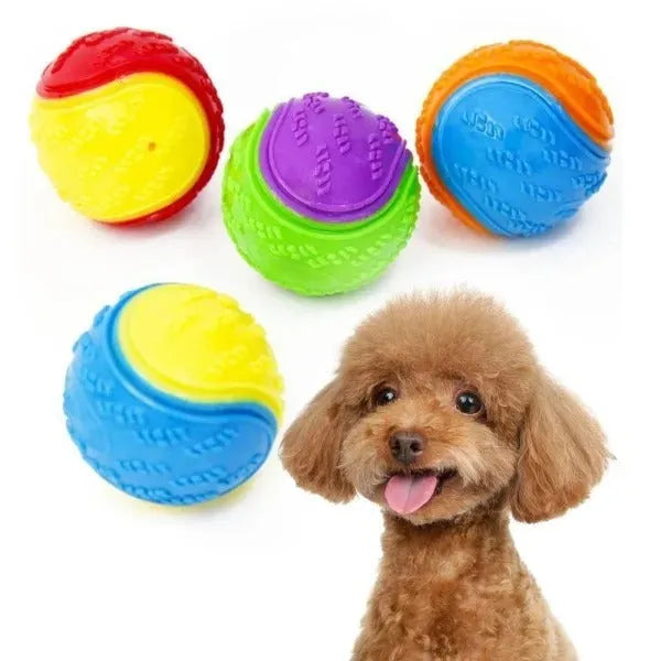 Dog molar long lasting TPR ball toy in random colour for aggressive chewers and teeth cleaning