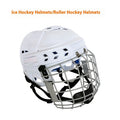 Ice hockey helmet with carbon steel face mask for head protection in sports