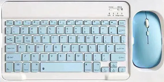 10-inch Bluetooth wireless keyboard and mouse set in various colour options with connectivity accessories