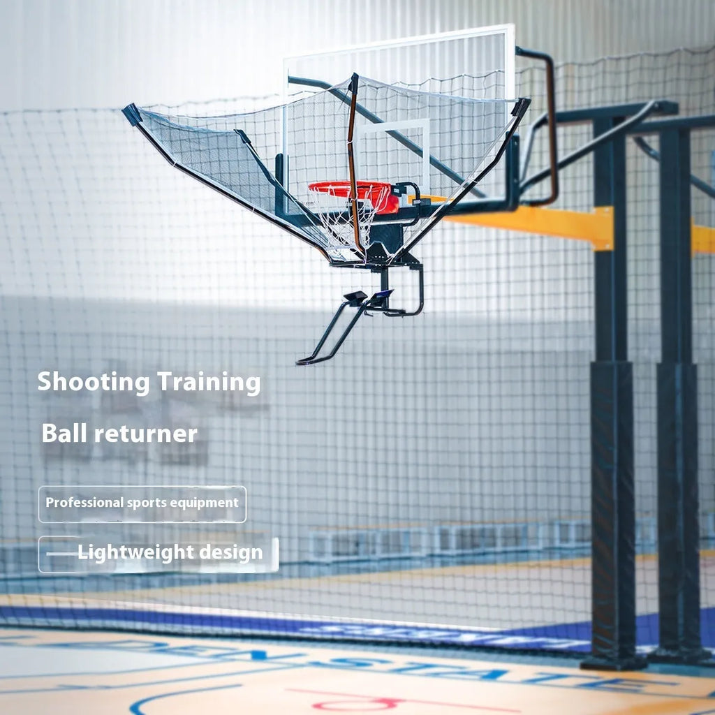 Basketball training ball return machine for automatic serve shooting practice with iron frame