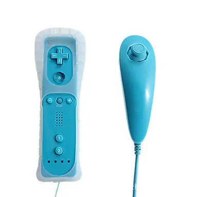 Wireless Wii left and right gamepad controllers with hand ropes and sensor in multiple colours
