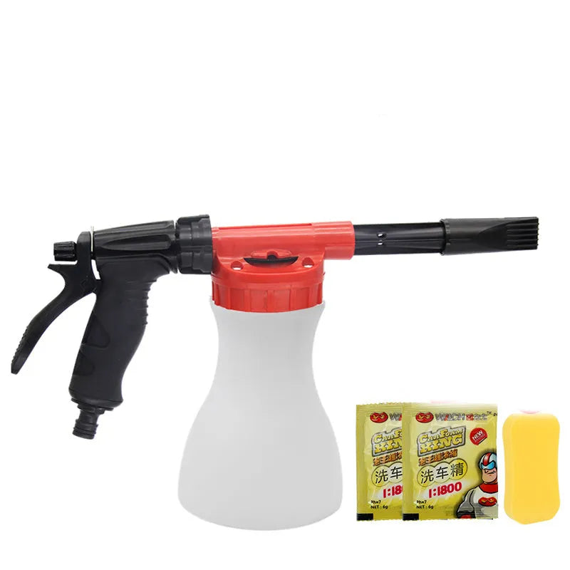 Foam pot high pressure water gun with adjustable spray control for garden watering