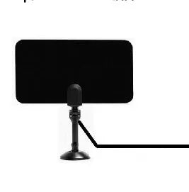 Indoor TV antenna with 1 metre coaxial cable for digital DVB-T reception