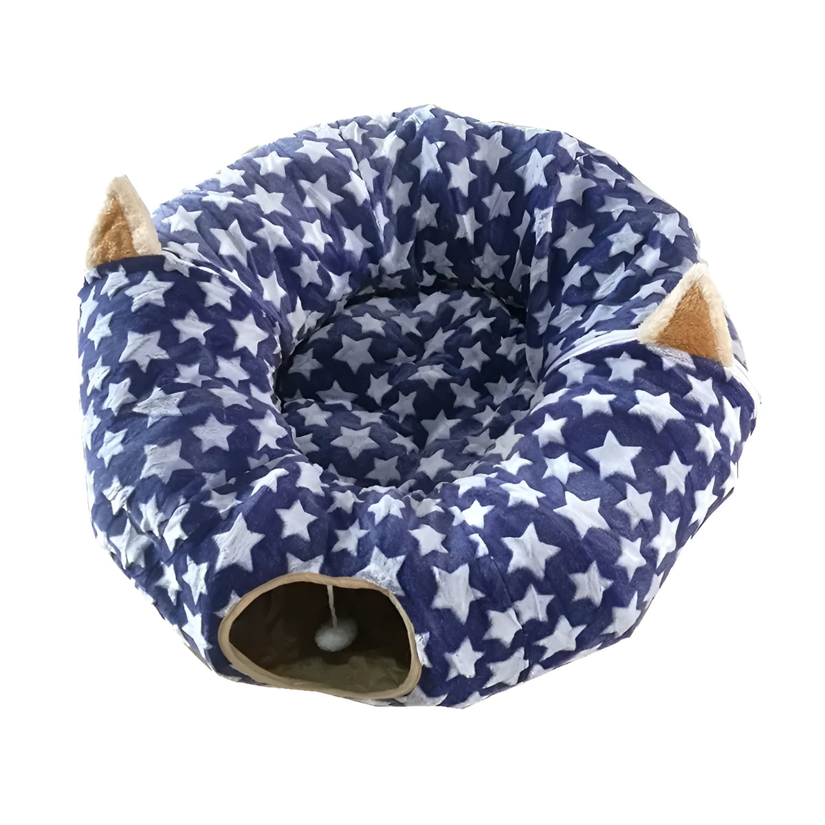 Foldable cloth cat tunnel with 25cm diameter, available in blue, grey, pink and sea ripple colours
