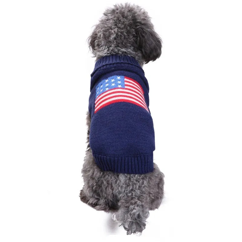 Blue acrylic dog clothes for Golden Retriever Teddy, sizes XXS to XXL