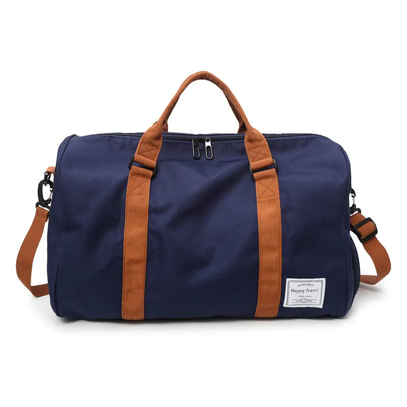 Large Oxford cloth travel duffel bag with waterproof design and independent shoe storage for gym and travel use