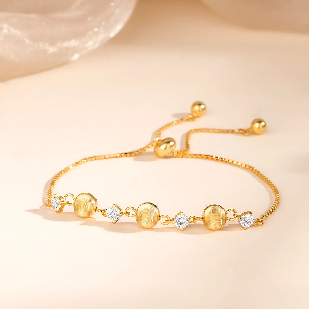 925 silver adjustable pull-out bracelet for women round New Chinese style plain silver finish
