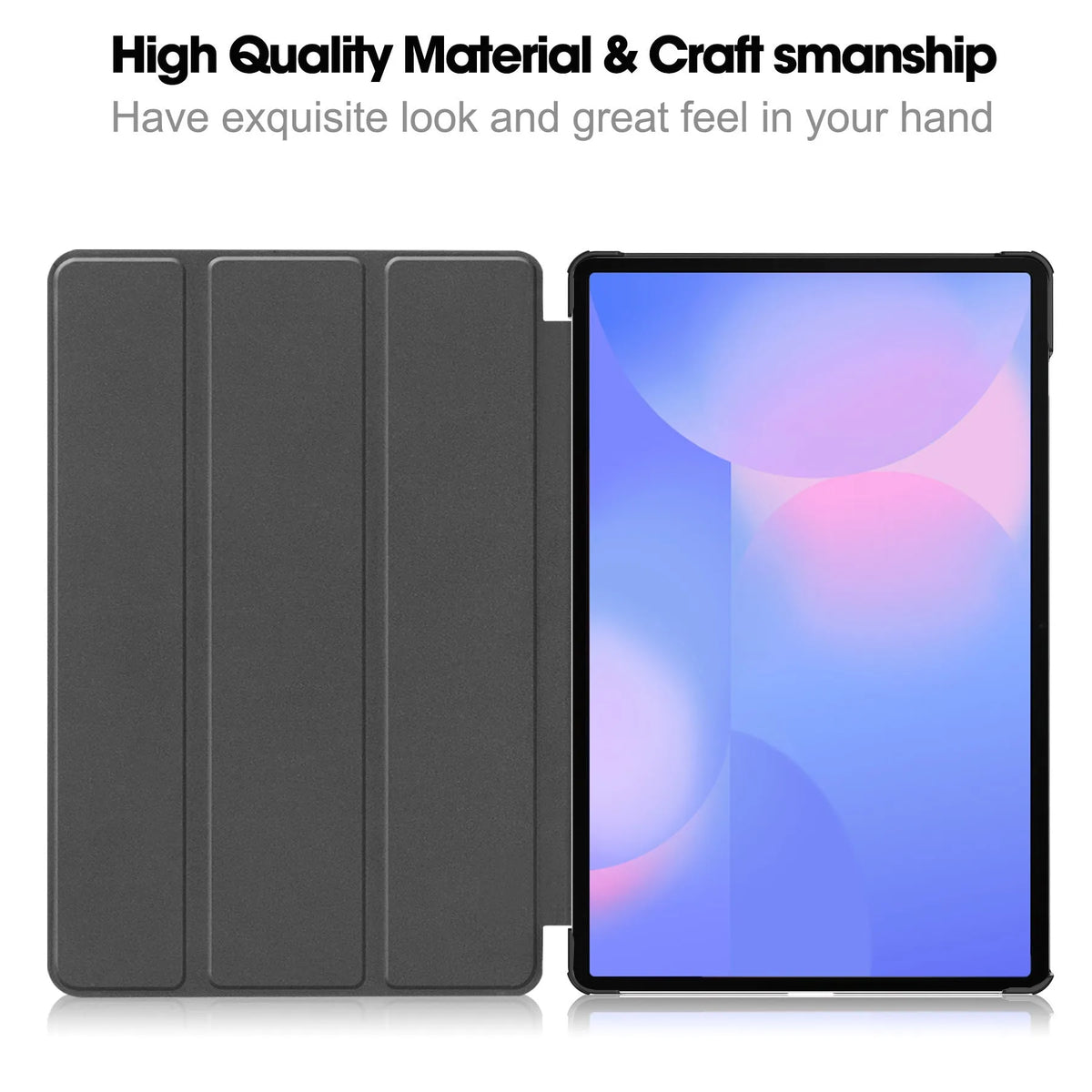 Samsung Galaxy Tab S10 FE Plus 13.1 inch leather protective case in tri-fold stand position
