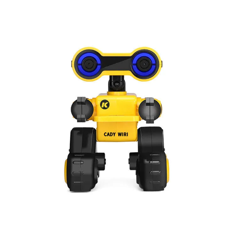 Green and yellow children's remote control robot toy made of ABS plastic, 16x17x24cm