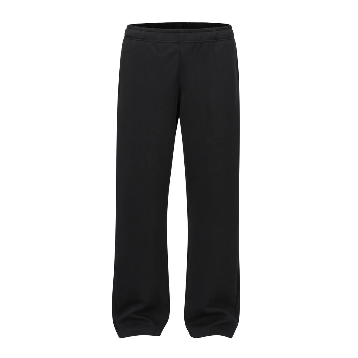 Men's solid colour cotton straight-leg trousers with wide-leg loose fit and mid-waist design