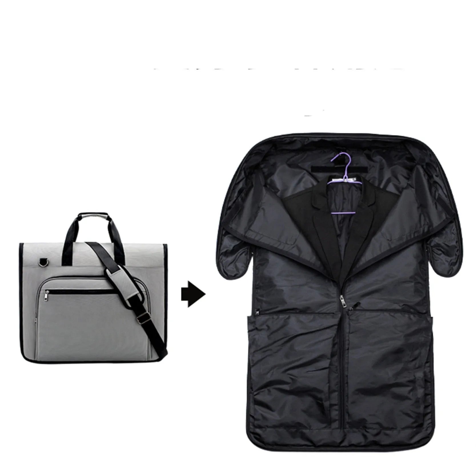 Large capacity portable travel bag for men in light gray, waterproof Oxford cloth, handheld design