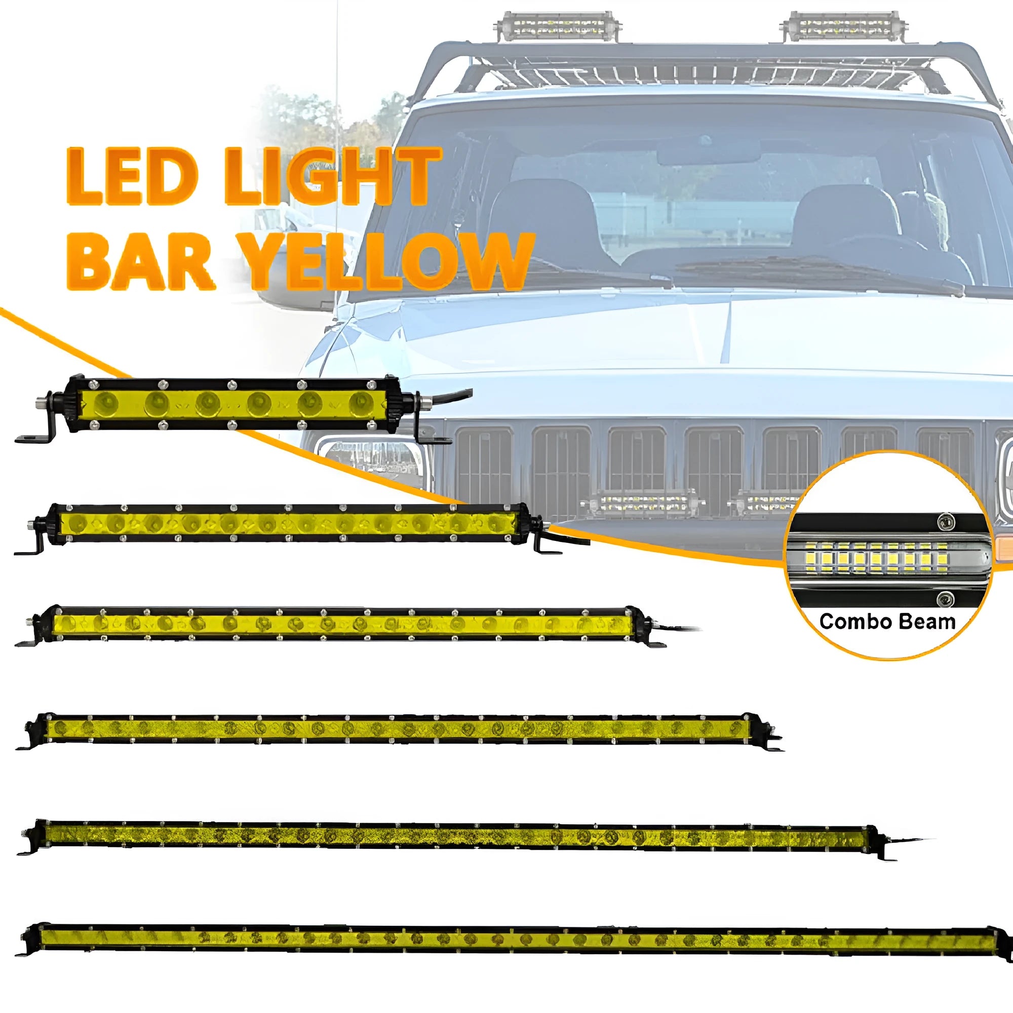 25-inch single row aluminium LED car light bar with mounting brackets