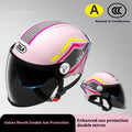 3C certified ABS universal motorcycle half helmet with double mirror sun visor in various colours