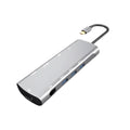 Grey aluminium USB-C docking station with HDMI, VGA and USB ports