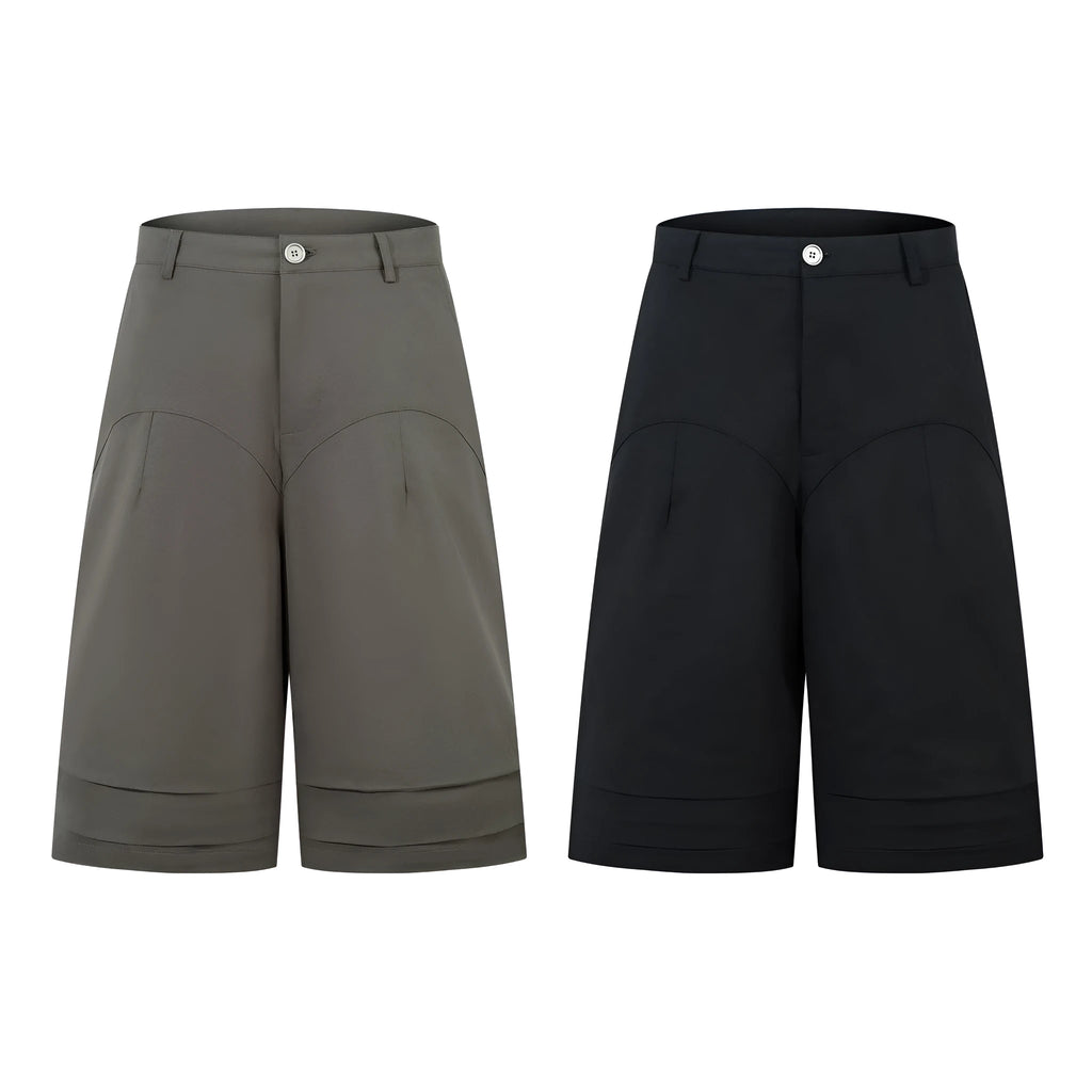 Retro wide leg straight denim middle pants in black or green with zipper fly
