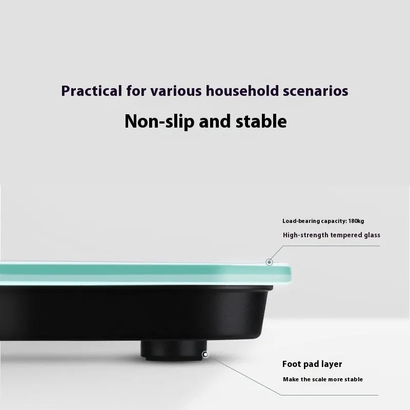 Household weighing scale in rose gold finish with digital display for body weight measurement