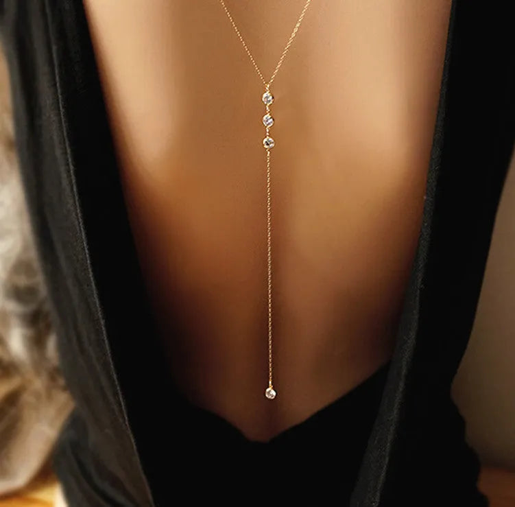 Crystal geometric pendant necklace with artificial crystal on snake bone chain, pearl gold colour, adjustable 21-50cm